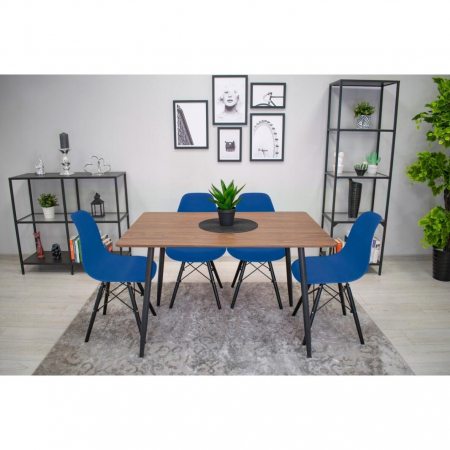 SET 4 SCAUNE STIL SCANDINAV, ARTOOL, OSAKA, PP, LEMN, ALBASTRU SI NEGRU, 46X54X81 CM [10]