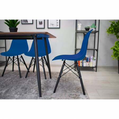 SET 4 SCAUNE STIL SCANDINAV, ARTOOL, OSAKA, PP, LEMN, ALBASTRU SI NEGRU, 46X54X81 CM [8]