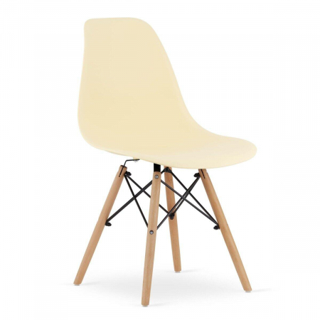 SET 4 SCAUNE STIL SCANDINAV, ARTOOL, OSAKA, PP, LEMN, CREM SI NATUR, 46X54X81 CM [1]