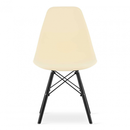 SET 4 SCAUNE STIL SCANDINAV, ARTOOL, OSAKA, PP, LEMN, CREM SI NEGRU, 46X54X81 CM [4]