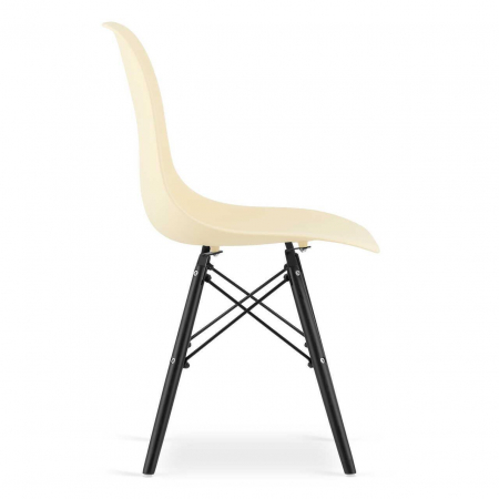 SET 4 SCAUNE STIL SCANDINAV, ARTOOL, OSAKA, PP, LEMN, CREM SI NEGRU, 46X54X81 CM [3]