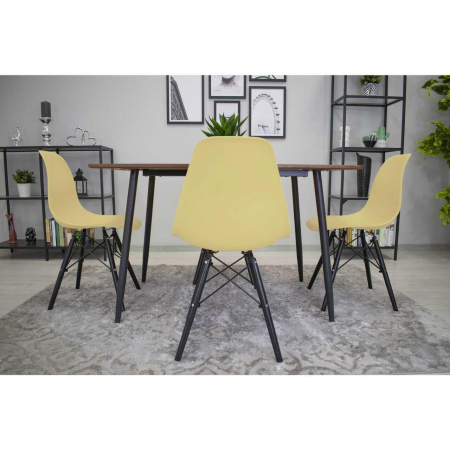 SET 4 SCAUNE STIL SCANDINAV, ARTOOL, OSAKA, PP, LEMN, CREM SI NEGRU, 46X54X81 CM [2]