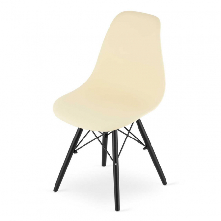 SET 4 SCAUNE STIL SCANDINAV, ARTOOL, OSAKA, PP, LEMN, CREM SI NEGRU, 46X54X81 CM [5]