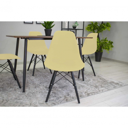 SET 4 SCAUNE STIL SCANDINAV, ARTOOL, OSAKA, PP, LEMN, CREM SI NEGRU, 46X54X81 CM [13]