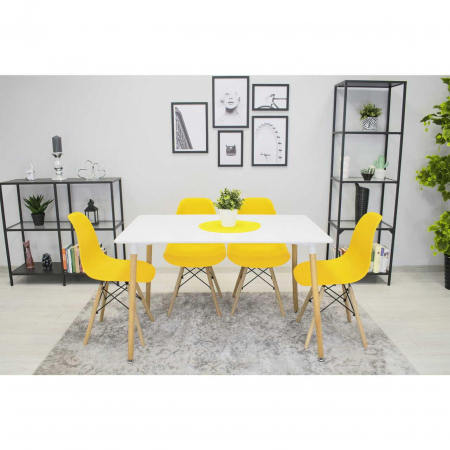 SET 4 SCAUNE STIL SCANDINAV, ARTOOL, OSAKA, PP, LEMN, GALBEN, 46X54X81 CM [2]