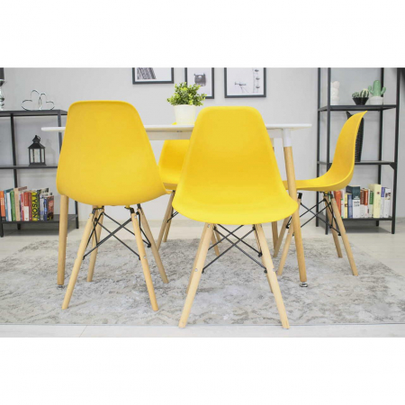 SET 4 SCAUNE STIL SCANDINAV, ARTOOL, OSAKA, PP, LEMN, GALBEN, 46X54X81 CM [3]