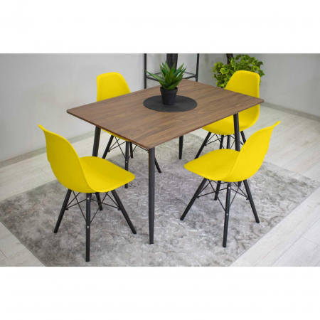 SET 4 SCAUNE STIL SCANDINAV, ARTOOL, OSAKA, PP, LEMN, GALBEN SI NEGRU, 46X54X81 CM [1]
