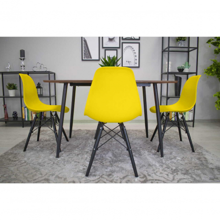 SET 4 SCAUNE STIL SCANDINAV, ARTOOL, OSAKA, PP, LEMN, GALBEN SI NEGRU, 46X54X81 CM [4]