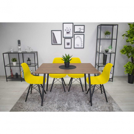 SET 4 SCAUNE STIL SCANDINAV, ARTOOL, OSAKA, PP, LEMN, GALBEN SI NEGRU, 46X54X81 CM [2]