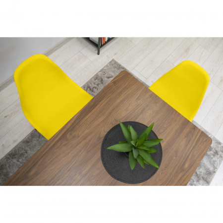SET 4 SCAUNE STIL SCANDINAV, ARTOOL, OSAKA, PP, LEMN, GALBEN SI NEGRU, 46X54X81 CM [6]