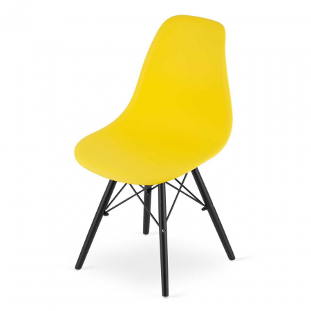 SET 4 SCAUNE STIL SCANDINAV, ARTOOL, OSAKA, PP, LEMN, GALBEN SI NEGRU, 46X54X81 CM [9]