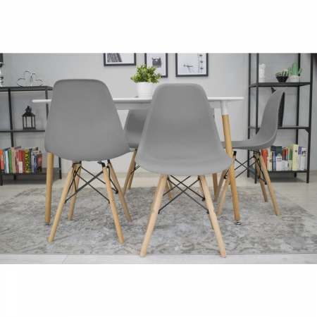 SET 4 SCAUNE STIL SCANDINAV, ARTOOL, OSAKA, PP, LEMN, GRI, 46X54X81 CM [2]