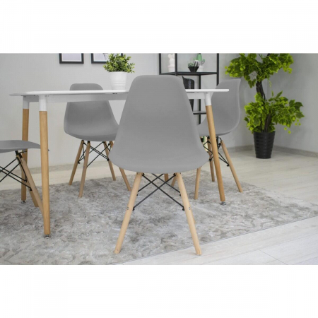 SET 4 SCAUNE STIL SCANDINAV, ARTOOL, OSAKA, PP, LEMN, GRI, 46X54X81 CM [3]