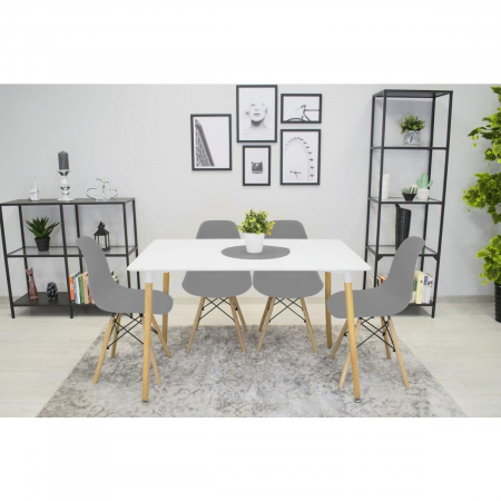 SET 4 SCAUNE STIL SCANDINAV, ARTOOL, OSAKA, PP, LEMN, GRI, 46X54X81 CM [12]