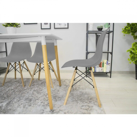 SET 4 SCAUNE STIL SCANDINAV, ARTOOL, OSAKA, PP, LEMN, GRI, 46X54X81 CM [11]