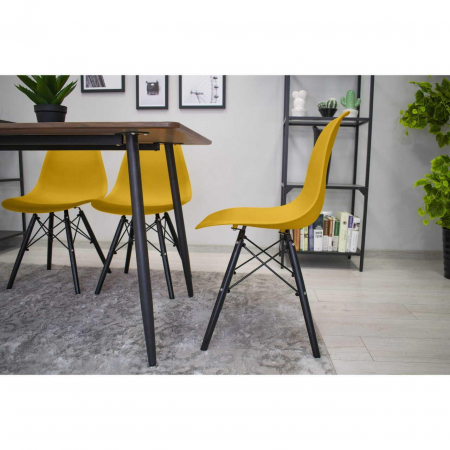 SET 4 SCAUNE STIL SCANDINAV, ARTOOL, OSAKA, PP, LEMN, MUSTAR SI NEGRU, 46X54X81 CM [13]