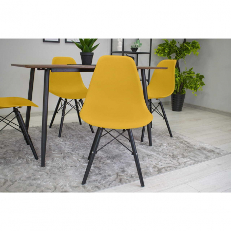 SET 4 SCAUNE STIL SCANDINAV, ARTOOL, OSAKA, PP, LEMN, MUSTAR SI NEGRU, 46X54X81 CM [4]