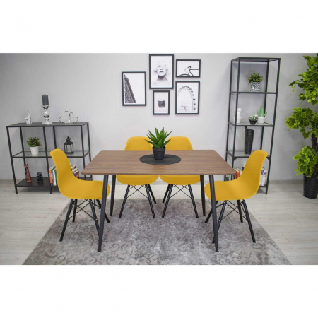 SET 4 SCAUNE STIL SCANDINAV, ARTOOL, OSAKA, PP, LEMN, MUSTAR SI NEGRU, 46X54X81 CM [9]
