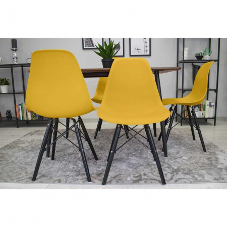 SET 4 SCAUNE STIL SCANDINAV, ARTOOL, OSAKA, PP, LEMN, MUSTAR SI NEGRU, 46X54X81 CM [11]