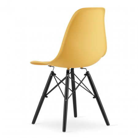 SET 4 SCAUNE STIL SCANDINAV, ARTOOL, OSAKA, PP, LEMN, MUSTAR SI NEGRU, 46X54X81 CM [8]