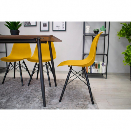 SET 4 SCAUNE STIL SCANDINAV, ARTOOL, OSAKA, PP, LEMN, MUSTAR SI NEGRU, 46X54X81 CM - COPIE [8]