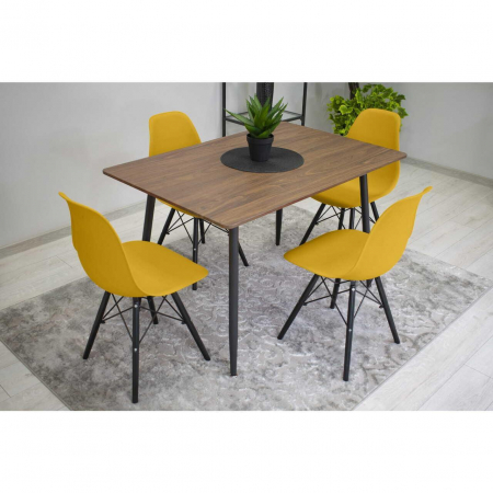 SET 4 SCAUNE STIL SCANDINAV, ARTOOL, OSAKA, PP, LEMN, MUSTAR SI NEGRU, 46X54X81 CM [3]