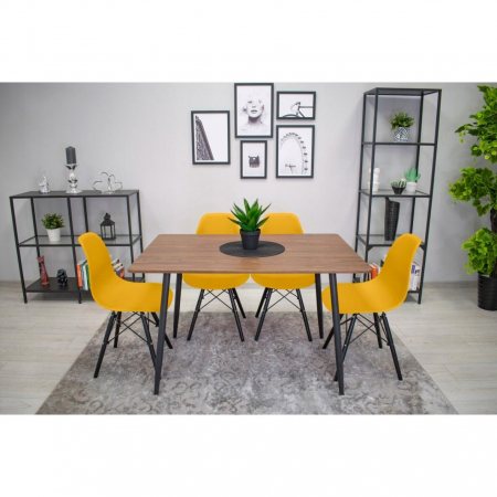 SET 4 SCAUNE STIL SCANDINAV, ARTOOL, OSAKA, PP, LEMN, MUSTAR SI NEGRU, 46X54X81 CM - COPIE [10]