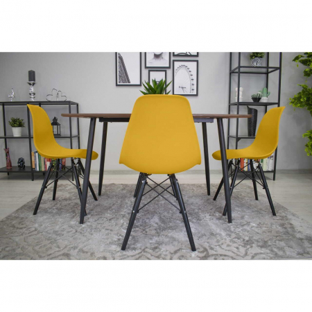 SET 4 SCAUNE STIL SCANDINAV, ARTOOL, OSAKA, PP, LEMN, MUSTAR SI NEGRU, 46X54X81 CM [1]