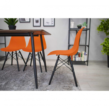 SET 4 SCAUNE STIL SCANDINAV, ARTOOL, OSAKA, PP, LEMN, PORTOCALIU SI NEGRU, 46X54X81 CM [4]