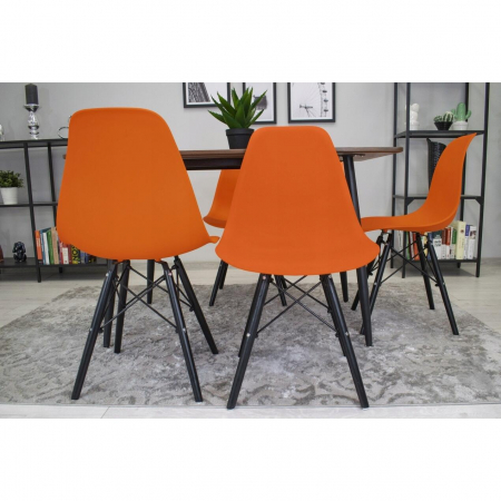 SET 4 SCAUNE STIL SCANDINAV, ARTOOL, OSAKA, PP, LEMN, PORTOCALIU SI NEGRU, 46X54X81 CM [9]