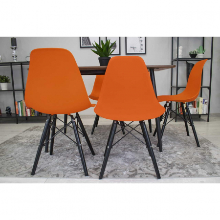 SET 4 SCAUNE STIL SCANDINAV, ARTOOL, OSAKA, PP, LEMN, PORTOCALIU SI NEGRU, 46X54X81 CM [13]