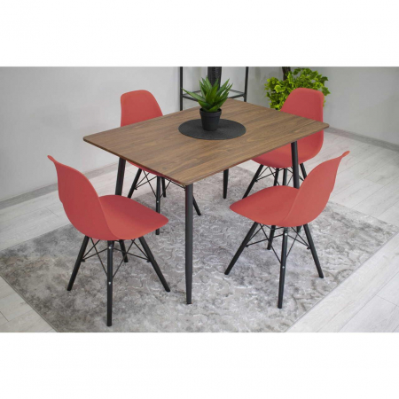 SET 4 SCAUNE STIL SCANDINAV, ARTOOL, OSAKA, PP, LEMN, VERMILION SI NEGRU, 46X54X81 CM [1]