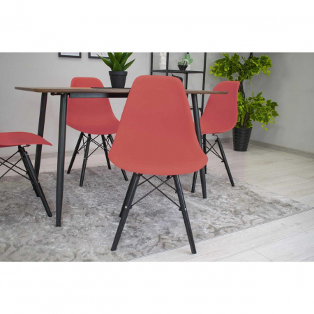 SET 4 SCAUNE STIL SCANDINAV, ARTOOL, OSAKA, PP, LEMN, VERMILION SI NEGRU, 46X54X81 CM [7]