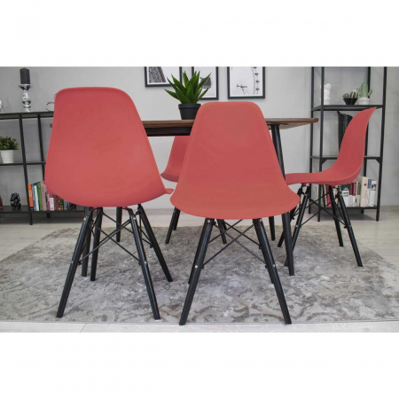 SET 4 SCAUNE STIL SCANDINAV, ARTOOL, OSAKA, PP, LEMN, VERMILION SI NEGRU, 46X54X81 CM [3]