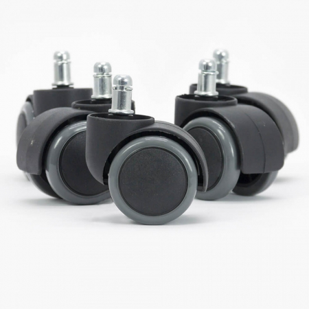 Scaune - SET 5 ROLE GUMATE GRI PENTRU SCAUN BIROU
