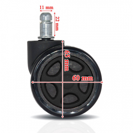 SET 5 ROTI GUMATE NEGRE PENTRU SCAUN GAMING [2]