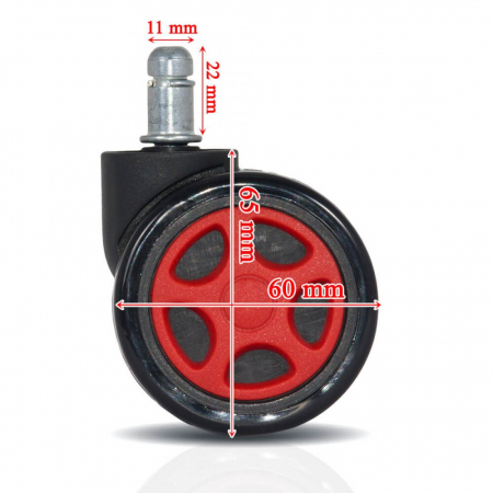 SET 5 ROTI GUMATE ROSII PENTRU SCAUN GAMING [2]