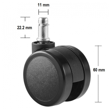 SET 5 ROTI PU, DIAMETRU 60MM [4]