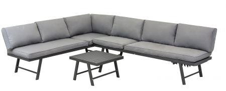 Set de 2 canapele din otel (functie canapea) si o masuta de cafea [1]