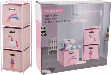 Mobilier camera copii - Set de organizare pentru jucării,Unicorni