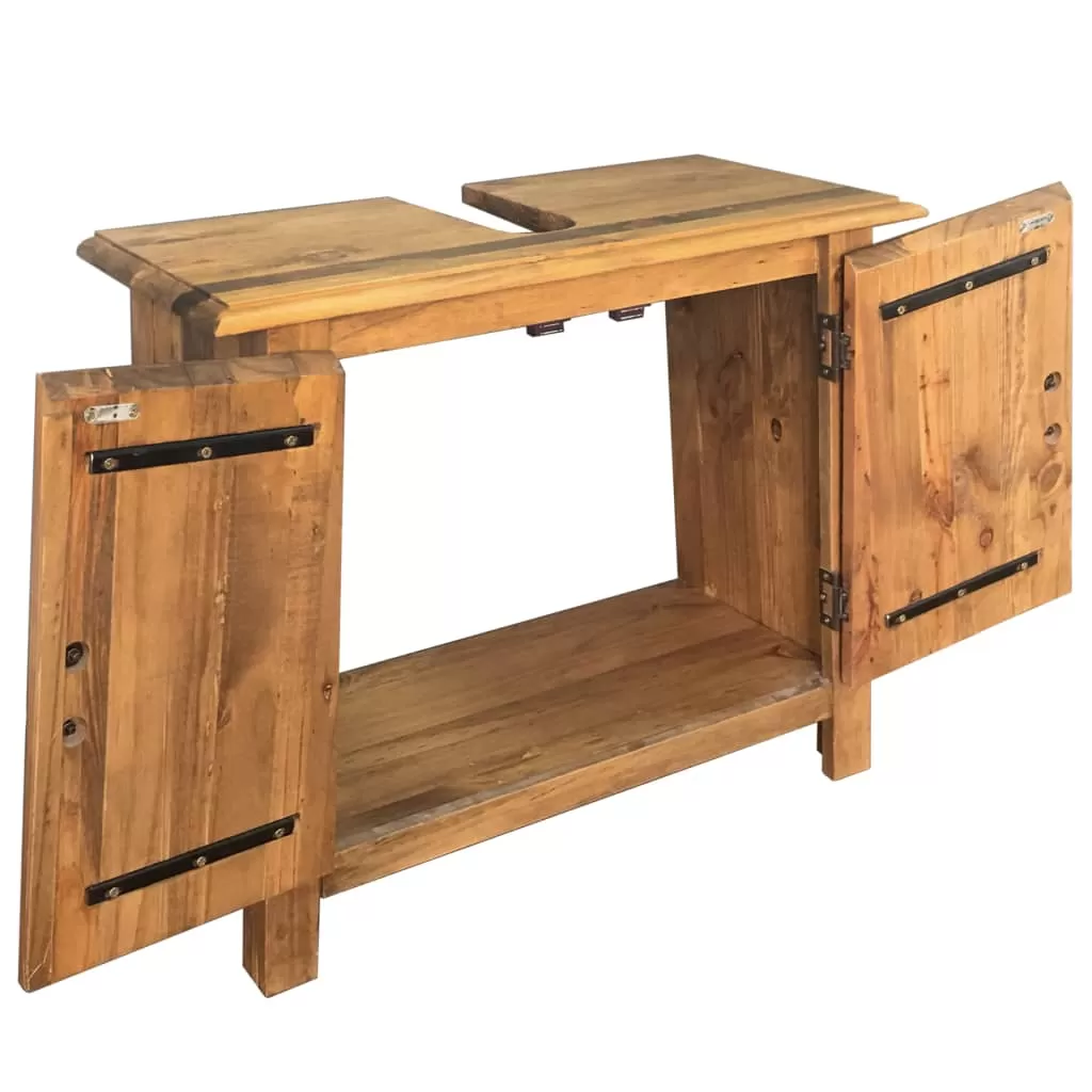 SET MOBILIER BAIE DIN LEMN MASIV DE PIN RECICLAT, MARO [5]