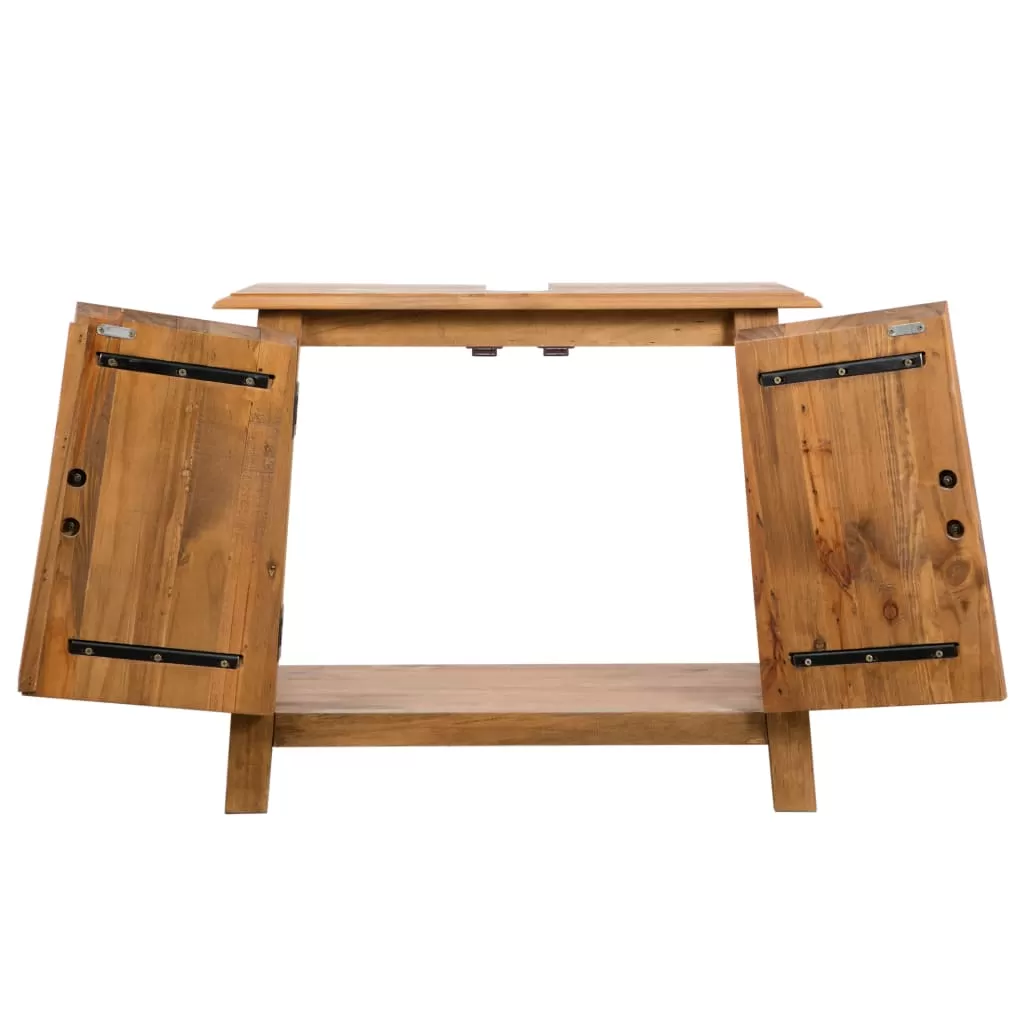 SET MOBILIER BAIE DIN LEMN MASIV DE PIN RECICLAT, MARO [6]