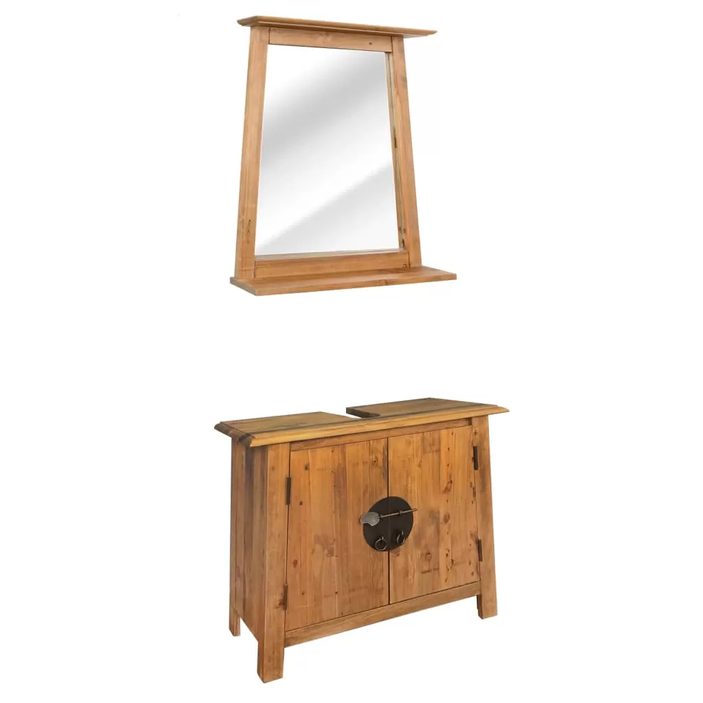 Set mobilier baie - SET MOBILIER BAIE DIN LEMN MASIV DE PIN RECICLAT, MARO
