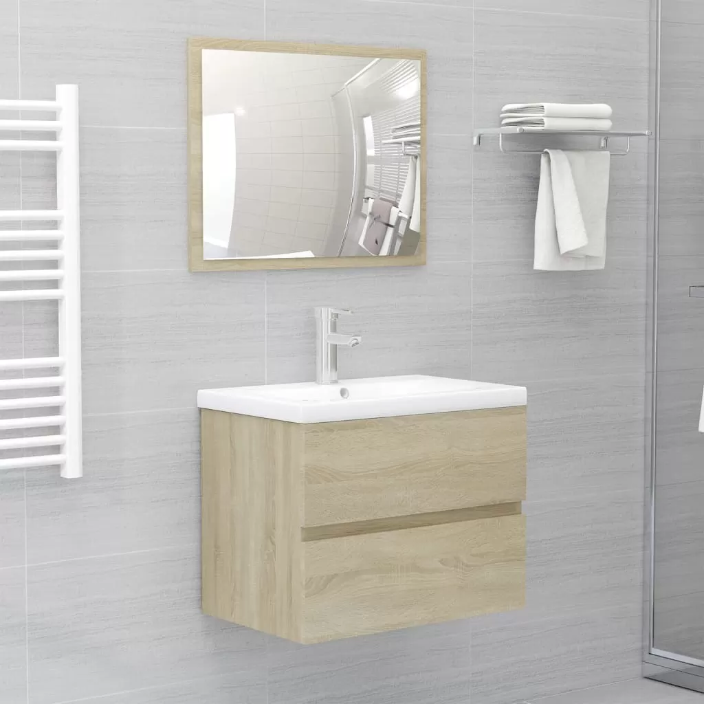Set mobilier baie - SET MOBILIER BAIE, STEJAR SONOMA, 60 X 38.5 X 45 CM