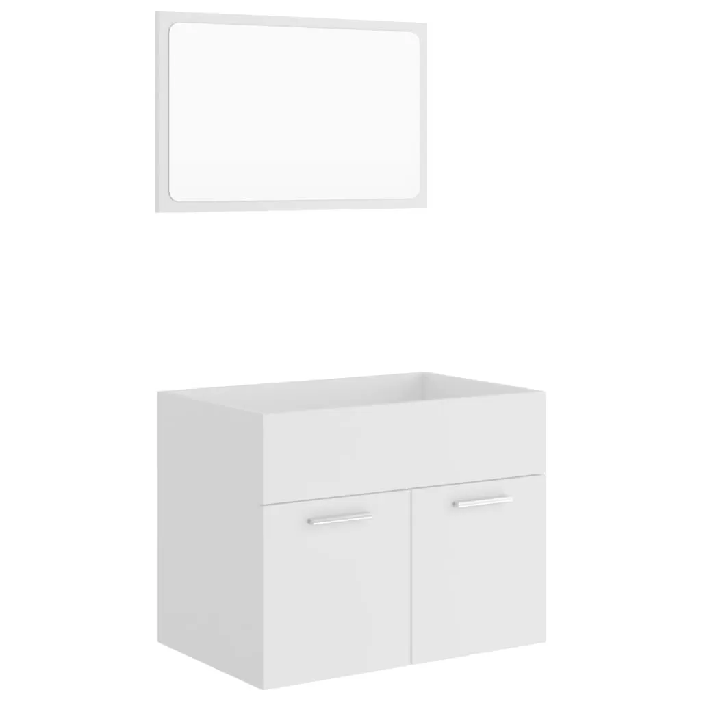 SET MOBILIER DE BAIE, 2 PIESE, ALB [1]