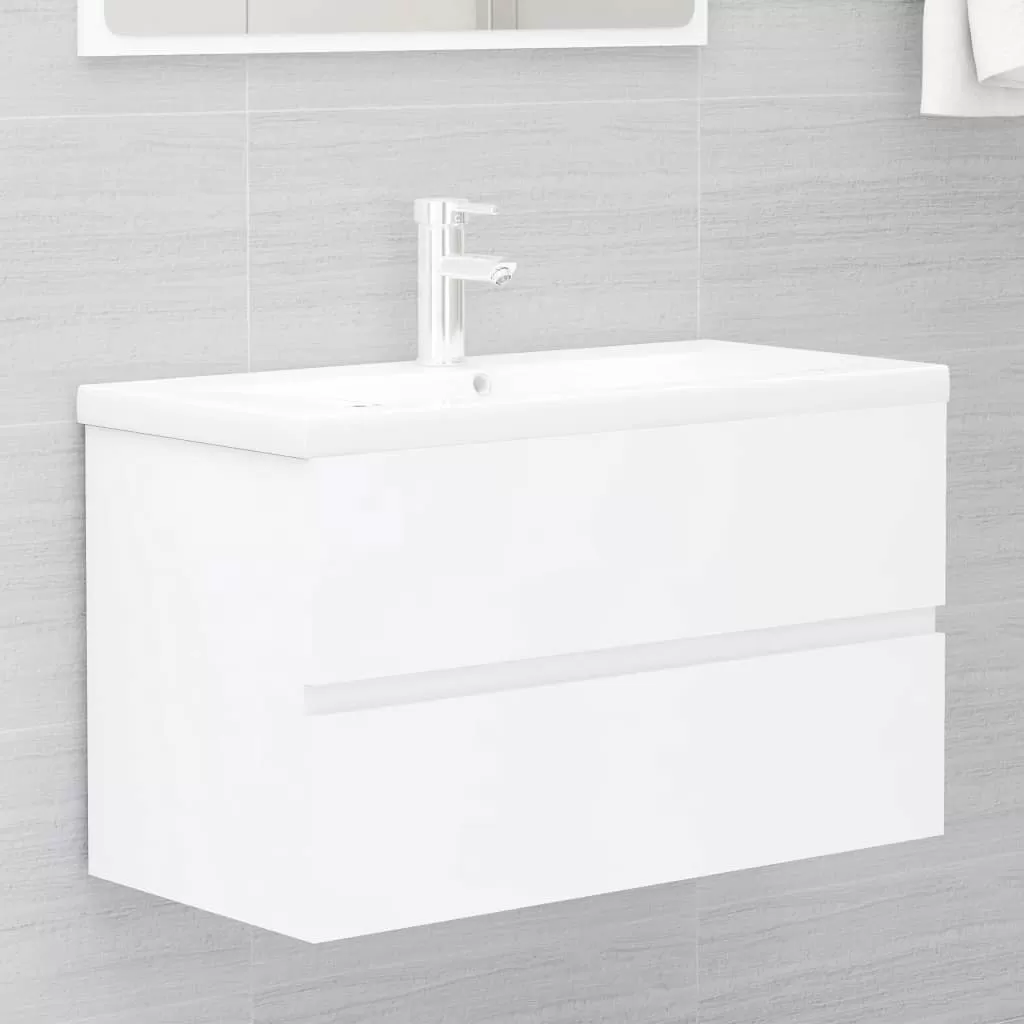 SET MOBILIER DE BAIE, 2 PIESE, ALB [3]