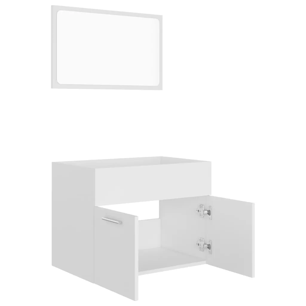 SET MOBILIER DE BAIE, 2 PIESE, ALB [5]