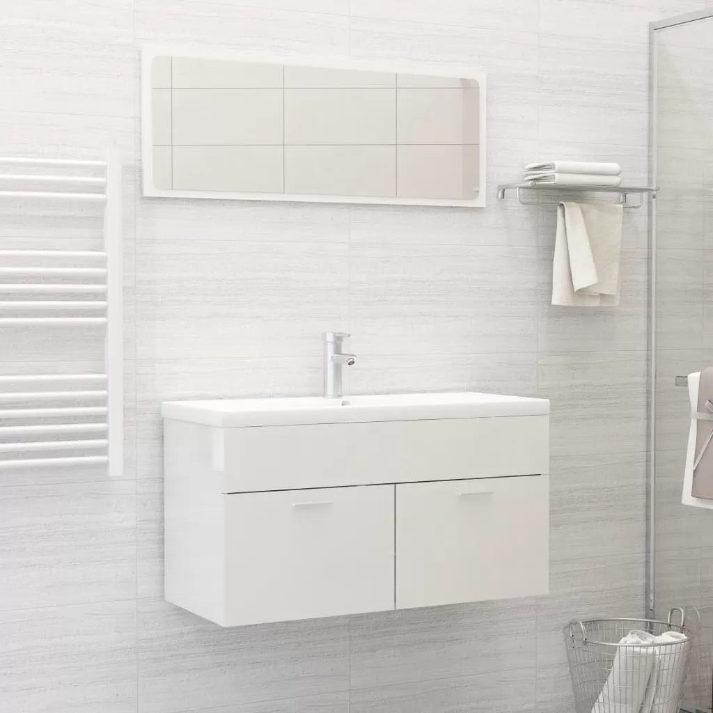 Set mobilier baie - SET MOBILIER DE BAIE, 2 PIESE, ALB LUCIOS