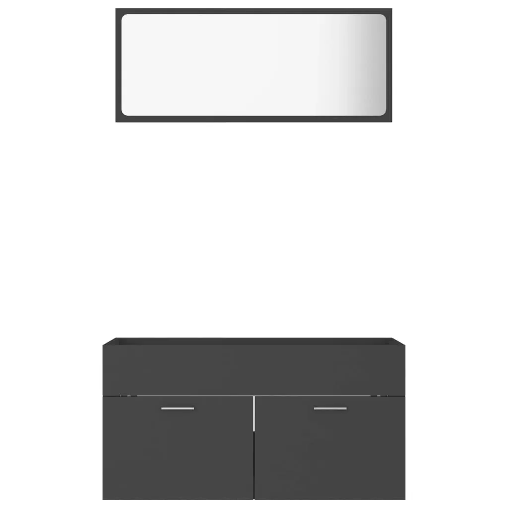 SET MOBILIER DE BAIE, 2 PIESE, GRI [4]