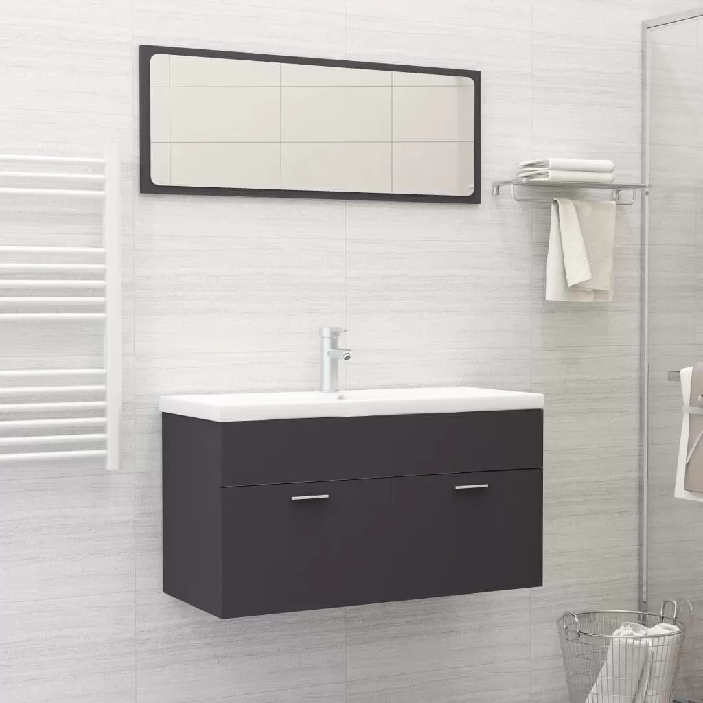 Set mobilier baie - SET MOBILIER DE BAIE, 2 PIESE, GRI